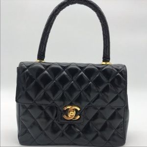 1994 Rare Chanel Mini Quilted Patent Kelly Bag